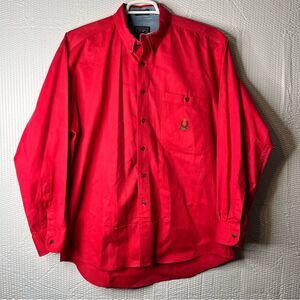 Vintage Chaps Ralph Lauren Peach Salmon Coral Color Dress Shirt Size L